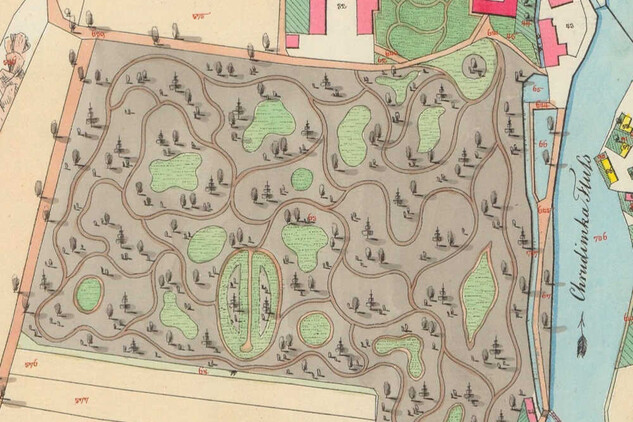 The park on the imperial land register map, 1839